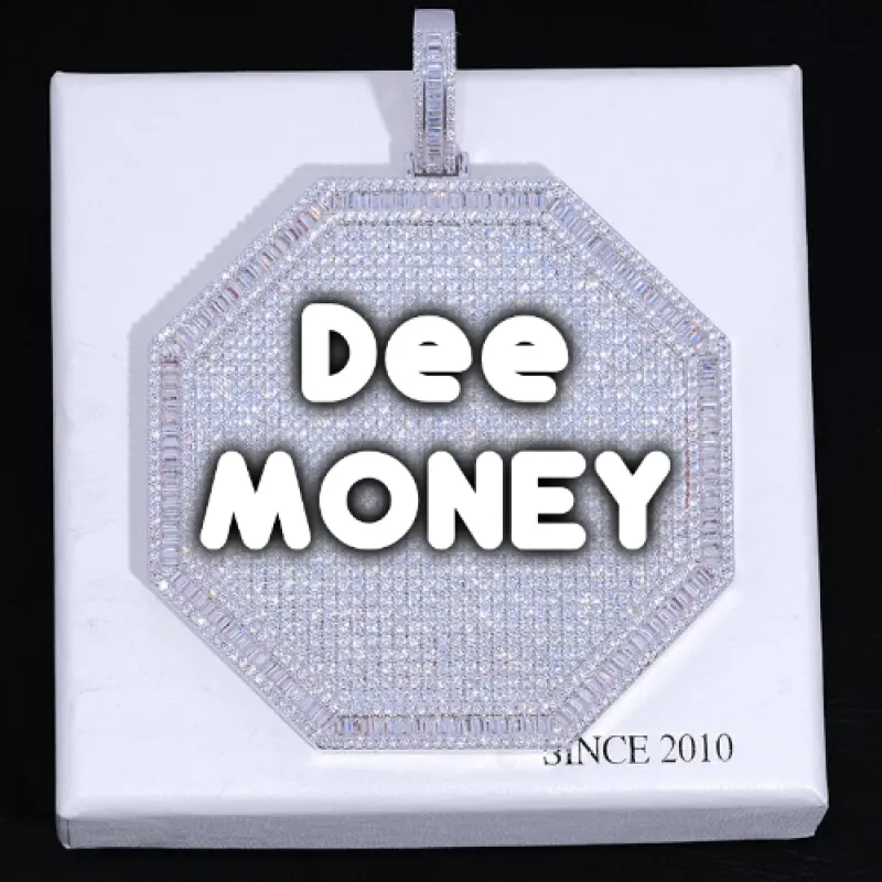 CUSTOM LETTER NECKLACE 3D BIG OCTAGON sold by The GUU Shop