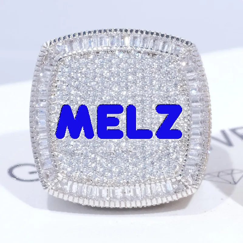 CUSTOM LETTER 3D ICED RING sold by The GUU Shop