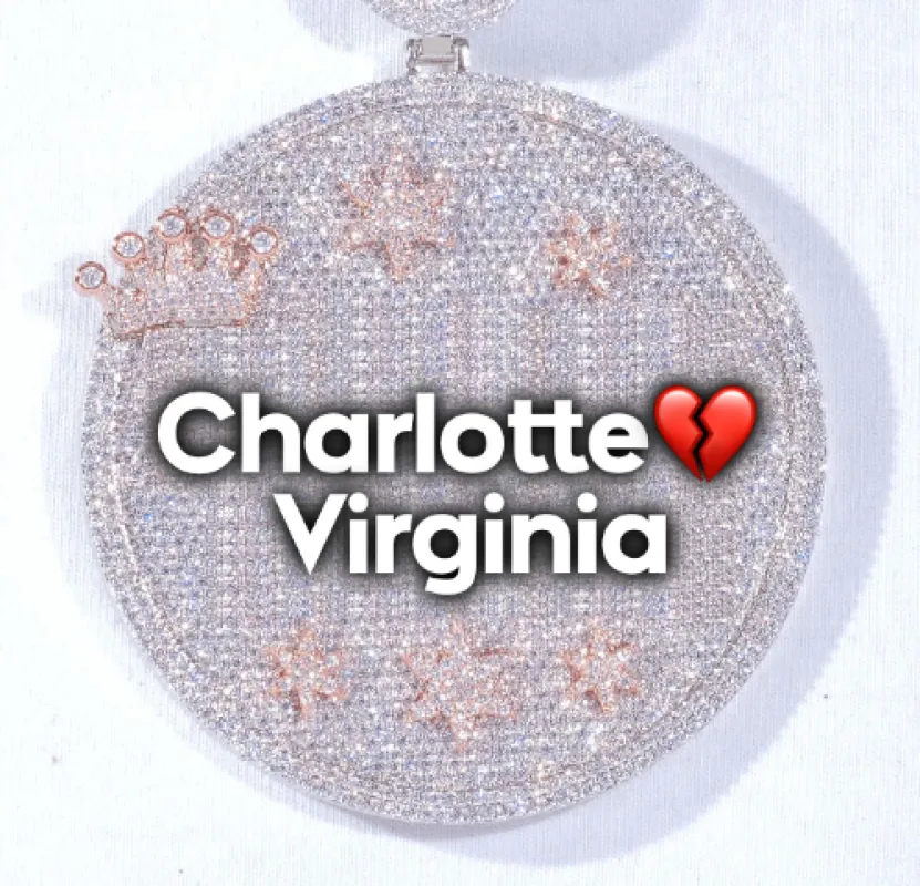 CUSTOM LETTER NECKLACE 3D BIG CROWN DISC sold by The GUU Shop