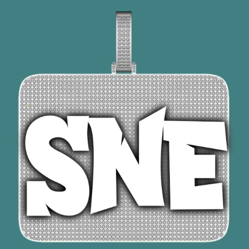 CUSTOM LETTER NECKLACE 3D BIG SQUARE sold by The GUU Shop