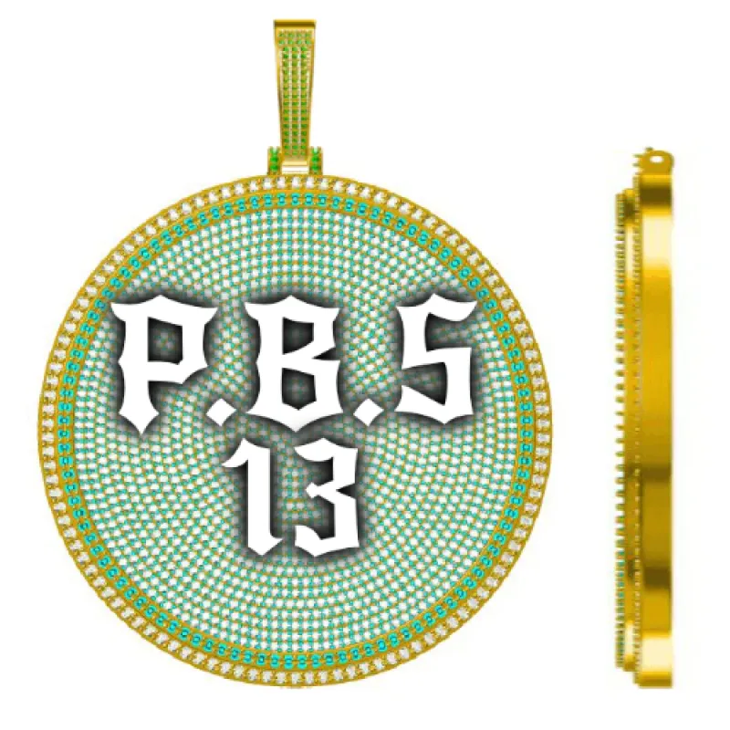 CUSTOM LETTER NECKLACE 3D BIG DISC sold by The GUU Shop