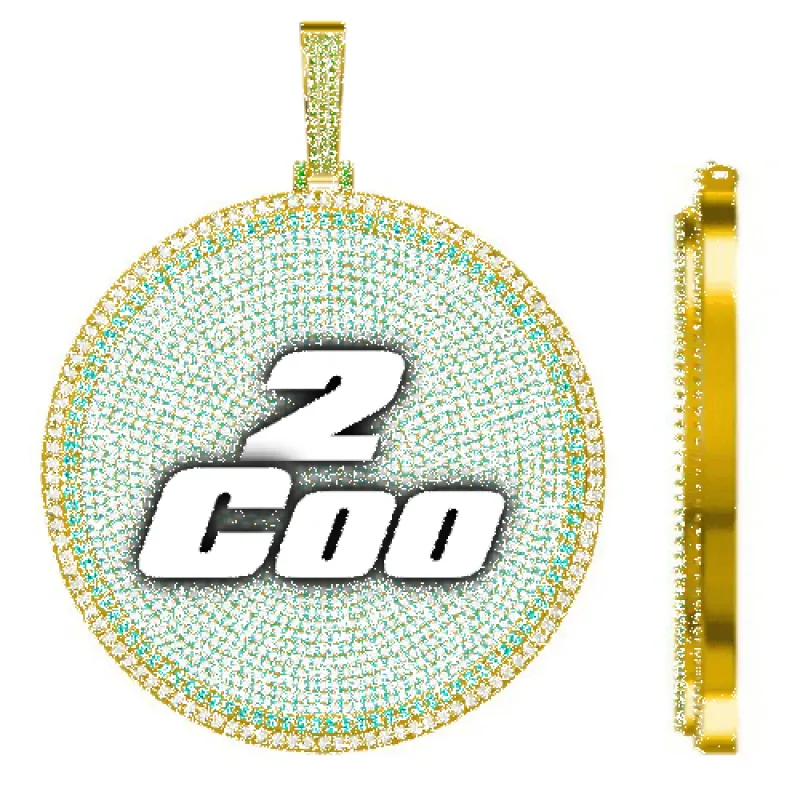 CUSTOM LETTER NECKLACE 3D BIG DISC sold by The GUU Shop