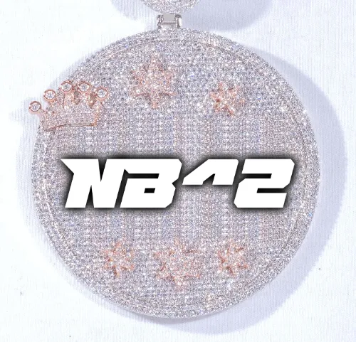 CUSTOM LETTER NECKLACE 3D BIG CROWN DISC sold by The GUU Shop