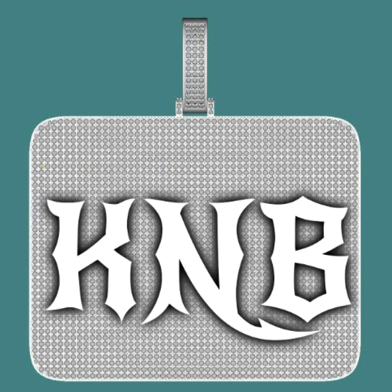 CUSTOM LETTER NECKLACE 3D BIG SQUARE sold by The GUU Shop