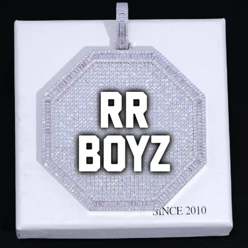 CUSTOM LETTER NECKLACE 3D BIG OCTAGON made by The GUU Shop