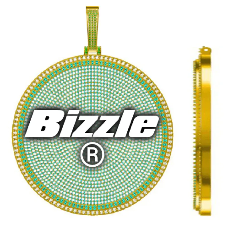 CUSTOM LETTER NECKLACE 3D BIG DISC sold by The GUU Shop