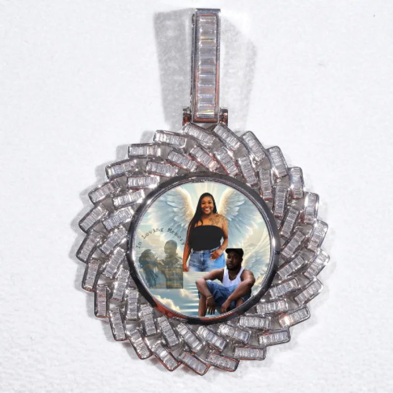 Large 3D Baguette Custom Picture Pendant sold by The GUU Shop