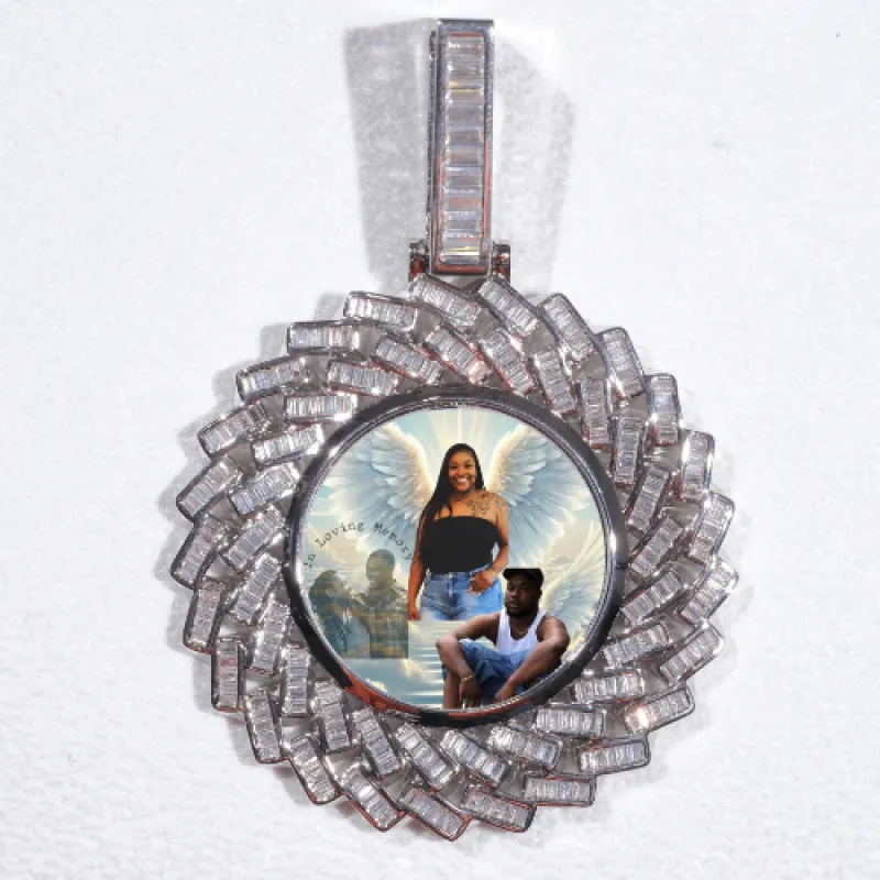 Large 3D Baguette Custom Picture Pendant sold by The GUU Shop