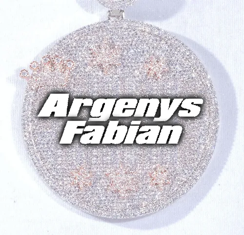 CUSTOM LETTER NECKLACE 3D BIG CROWN DISC sold by The GUU Shop