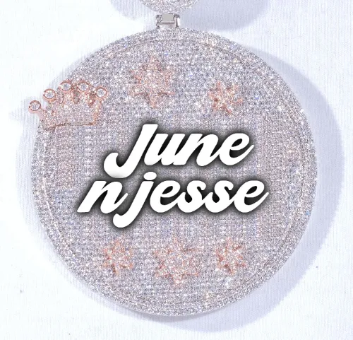 CUSTOM LETTER NECKLACE 3D BIG CROWN DISC sold by The GUU Shop