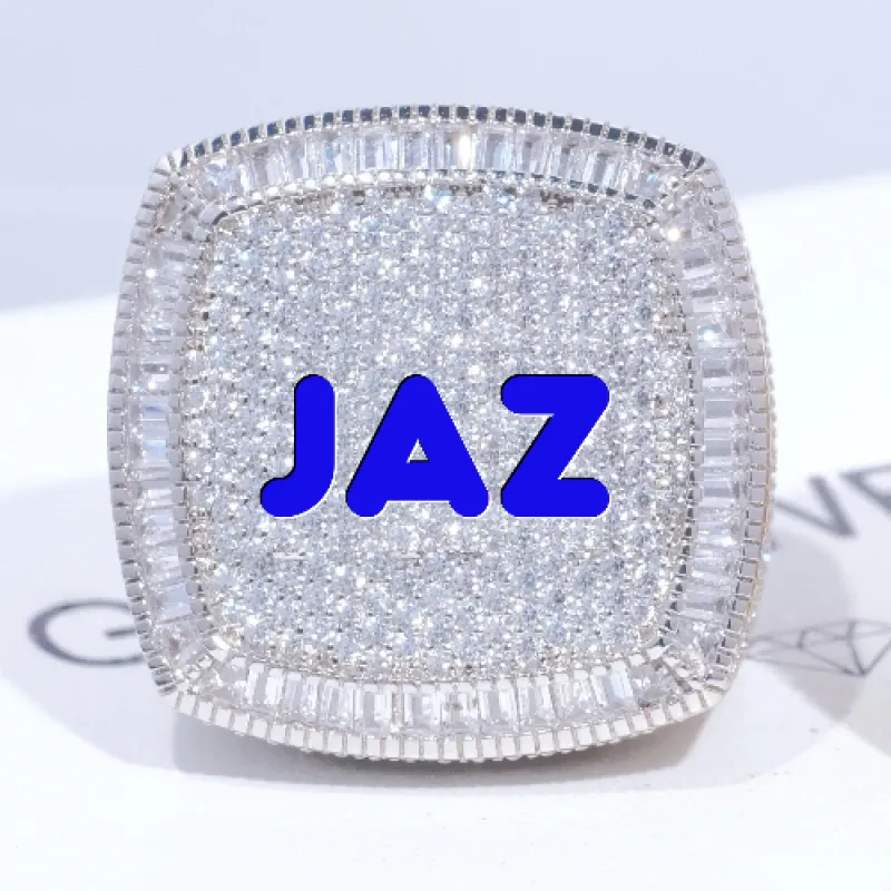 CUSTOM LETTER 3D ICED RING made by The GUU Shop