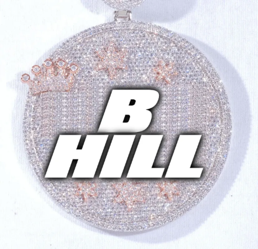 CUSTOM LETTER NECKLACE 3D BIG CROWN DISC made by The GUU Shop