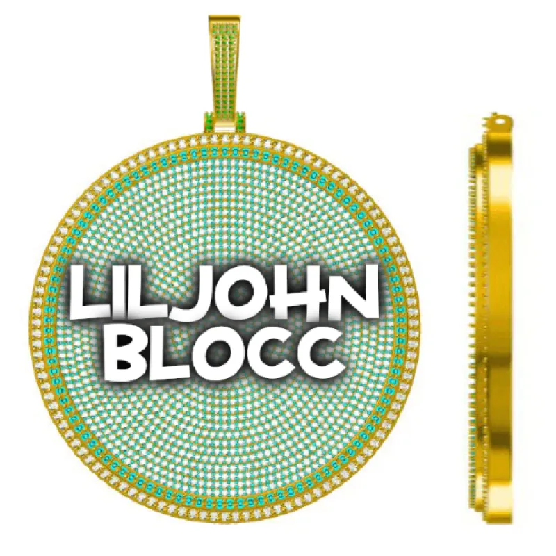 CUSTOM LETTER NECKLACE 3D BIG DISC sold by The GUU Shop