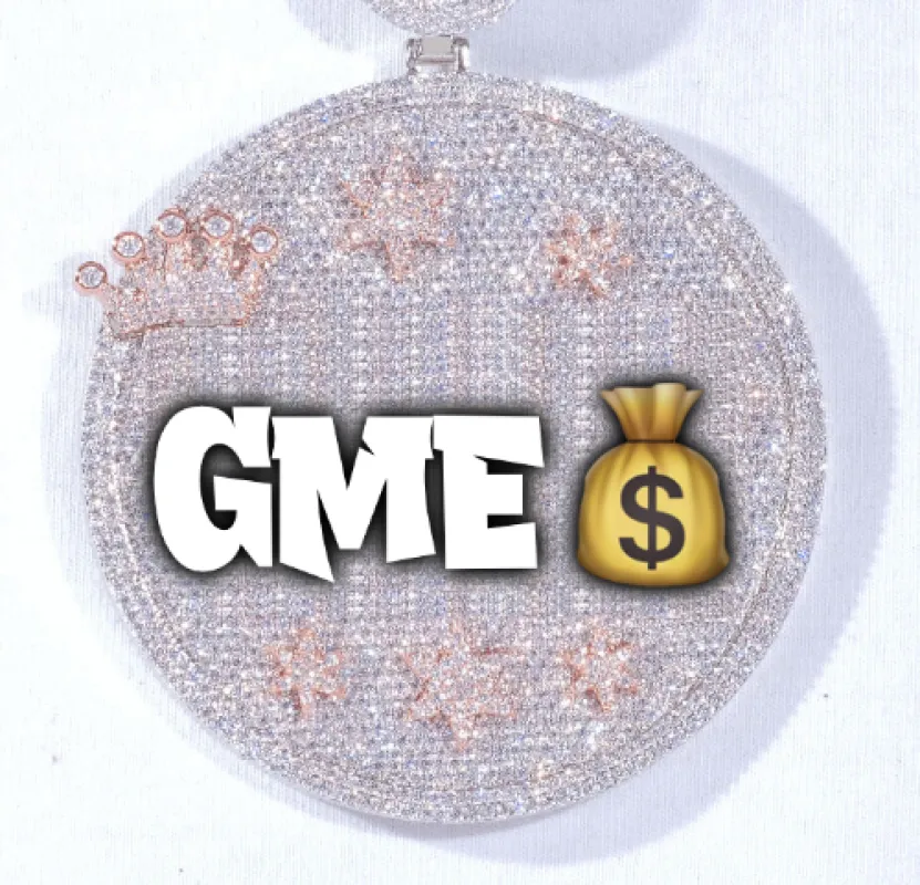 CUSTOM LETTER NECKLACE 3D BIG CROWN DISC sold by The GUU Shop