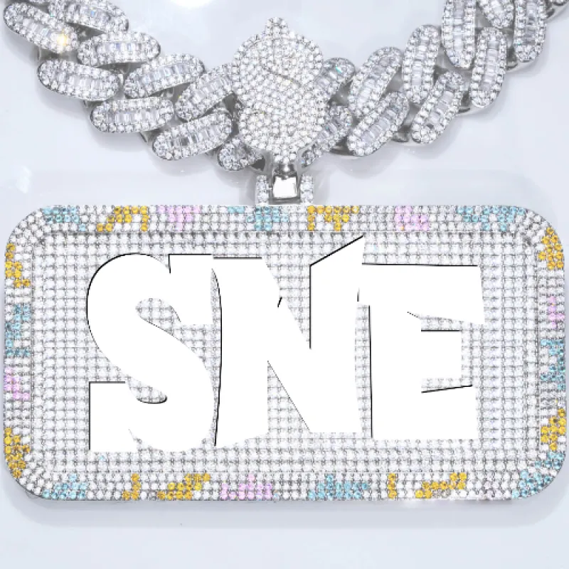 CUSTOM LETTER NECKLACE 3D COLORFUL SQUARE sold by The GUU Shop