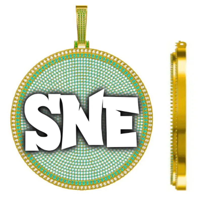 CUSTOM LETTER NECKLACE 3D BIG DISC made by The GUU Shop