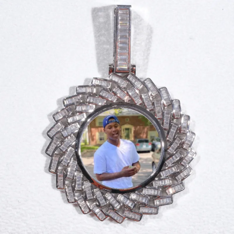 Large 3D Baguette Custom Picture Pendant sold by The GUU Shop