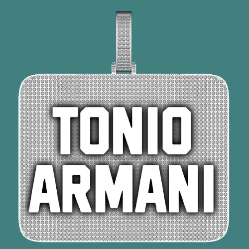 CUSTOM LETTER NECKLACE 3D BIG SQUARE sold by The GUU Shop