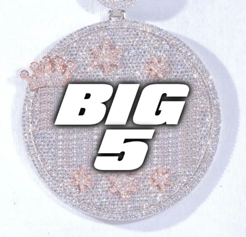 CUSTOM LETTER NECKLACE 3D BIG CROWN DISC sold by The GUU Shop