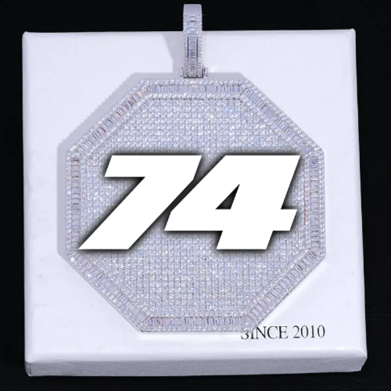 CUSTOM LETTER NECKLACE 3D BIG OCTAGON made by The GUU Shop