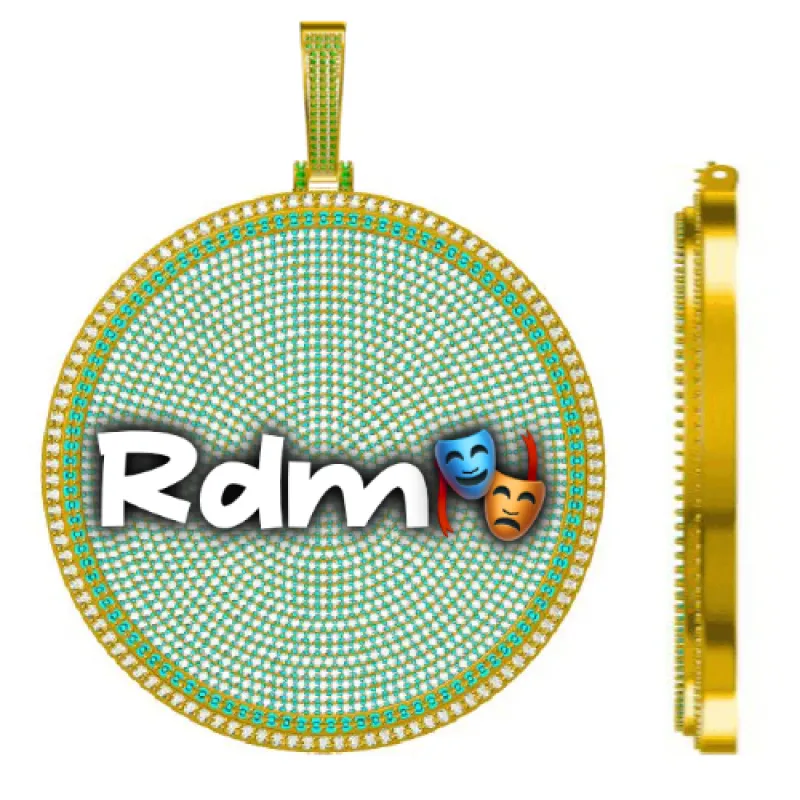 CUSTOM LETTER NECKLACE 3D BIG DISC sold by The GUU Shop