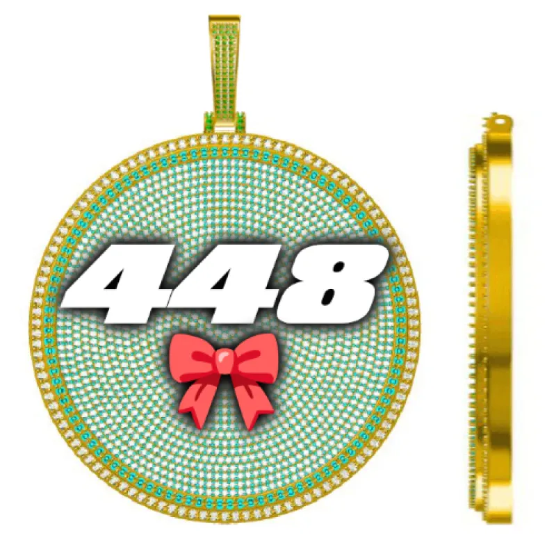 CUSTOM LETTER NECKLACE 3D BIG DISC sold by The GUU Shop