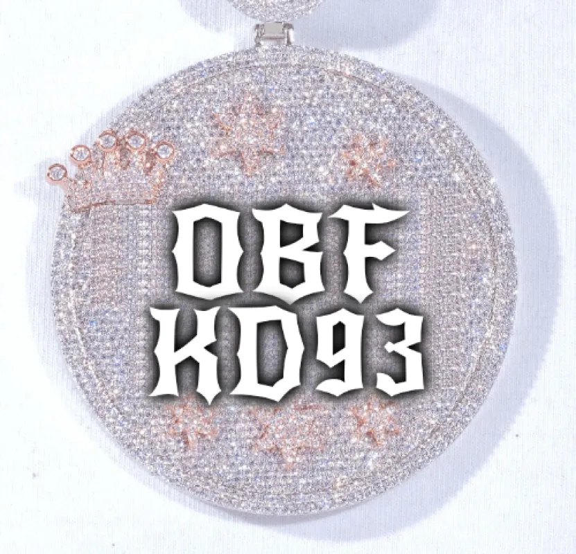 CUSTOM LETTER NECKLACE 3D BIG CROWN DISC sold by The GUU Shop