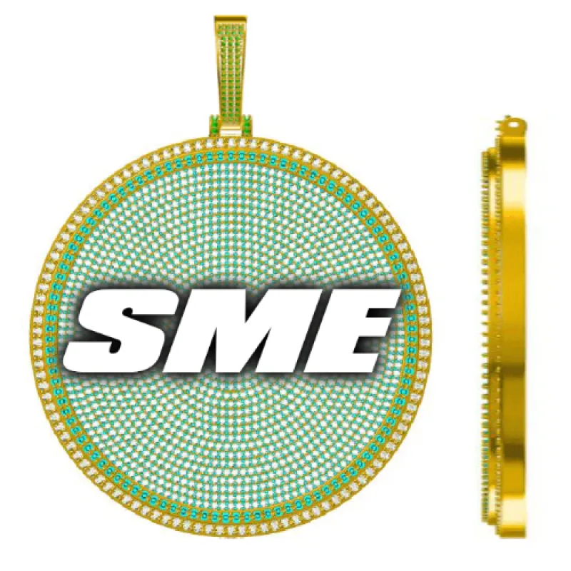 CUSTOM LETTER NECKLACE 3D BIG DISC made by The GUU Shop