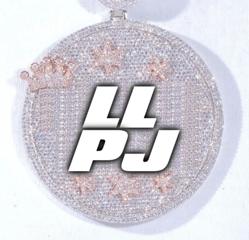 CUSTOM LETTER NECKLACE 3D BIG CROWN DISC sold by The GUU Shop