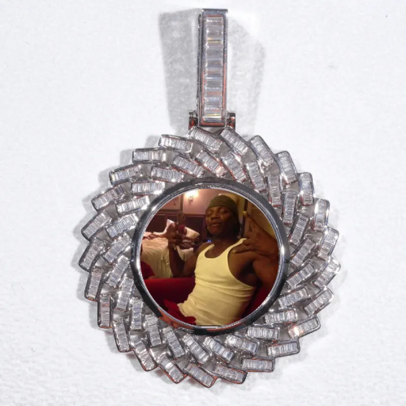 Large 3D Baguette Custom Picture Pendant sold by The GUU Shop