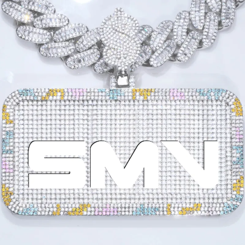 CUSTOM LETTER NECKLACE 3D COLORFUL SQUARE sold by The GUU Shop