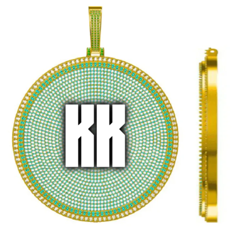 CUSTOM LETTER NECKLACE 3D BIG DISC made by The GUU Shop