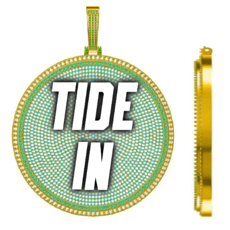 CUSTOM LETTER NECKLACE 3D BIG DISC sold by The GUU Shop