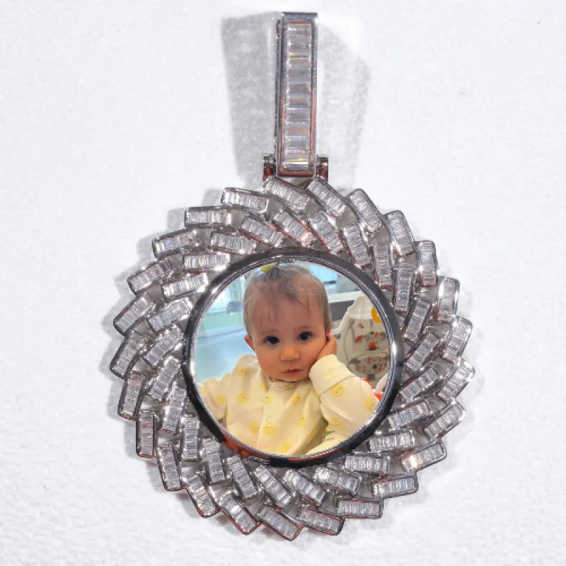 Large 3D Baguette Custom Picture Pendant sold by The GUU Shop