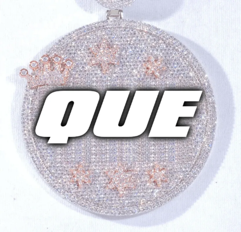 CUSTOM LETTER NECKLACE 3D BIG CROWN DISC sold by The GUU Shop