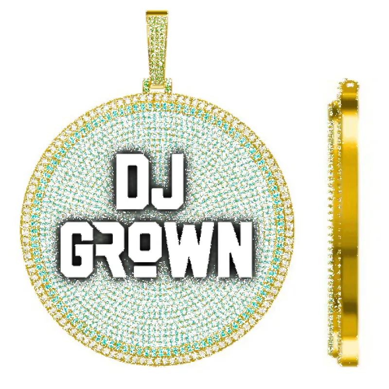 CUSTOM LETTER NECKLACE 3D BIG DISC made by The GUU Shop