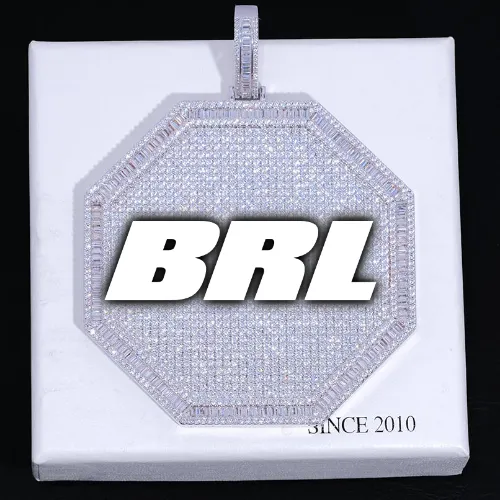 CUSTOM LETTER NECKLACE 3D BIG OCTAGON sold by The GUU Shop