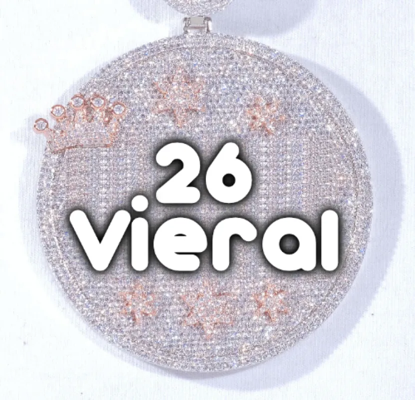 CUSTOM LETTER NECKLACE 3D BIG CROWN DISC sold by The GUU Shop