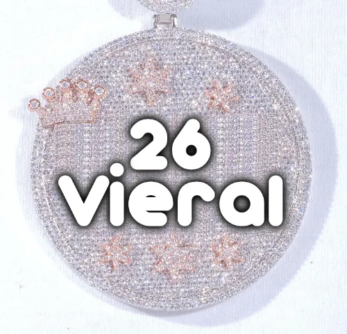 CUSTOM LETTER NECKLACE 3D BIG CROWN DISC sold by The GUU Shop