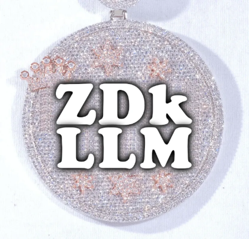 CUSTOM LETTER NECKLACE 3D BIG CROWN DISC sold by The GUU Shop