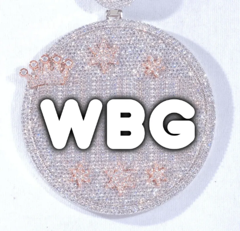 CUSTOM LETTER NECKLACE 3D BIG CROWN DISC sold by The GUU Shop