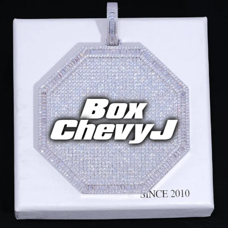 CUSTOM LETTER NECKLACE 3D BIG OCTAGON sold by The GUU Shop