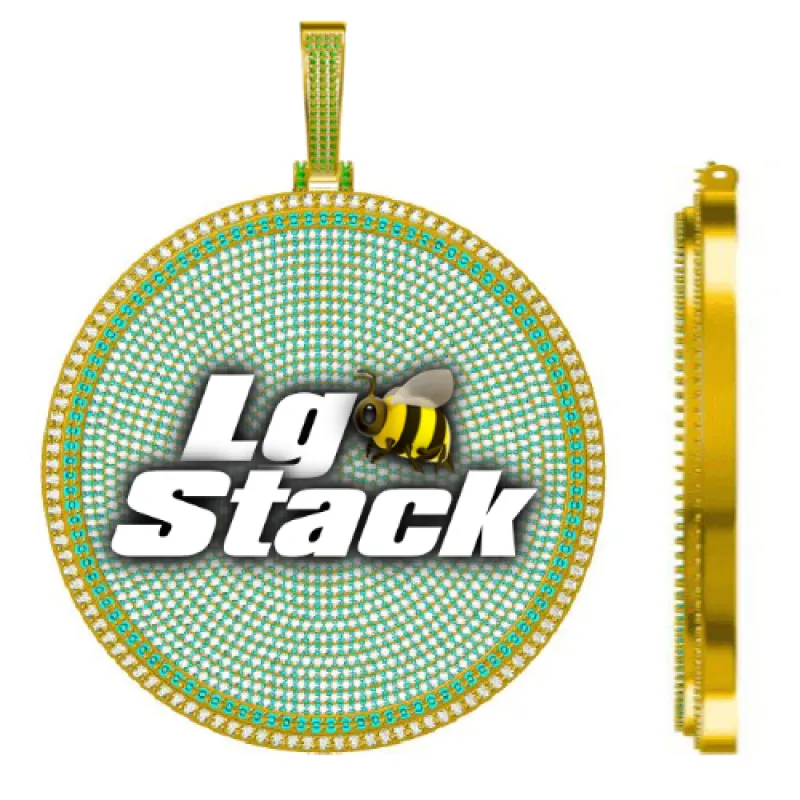 CUSTOM LETTER NECKLACE 3D BIG DISC sold by The GUU Shop