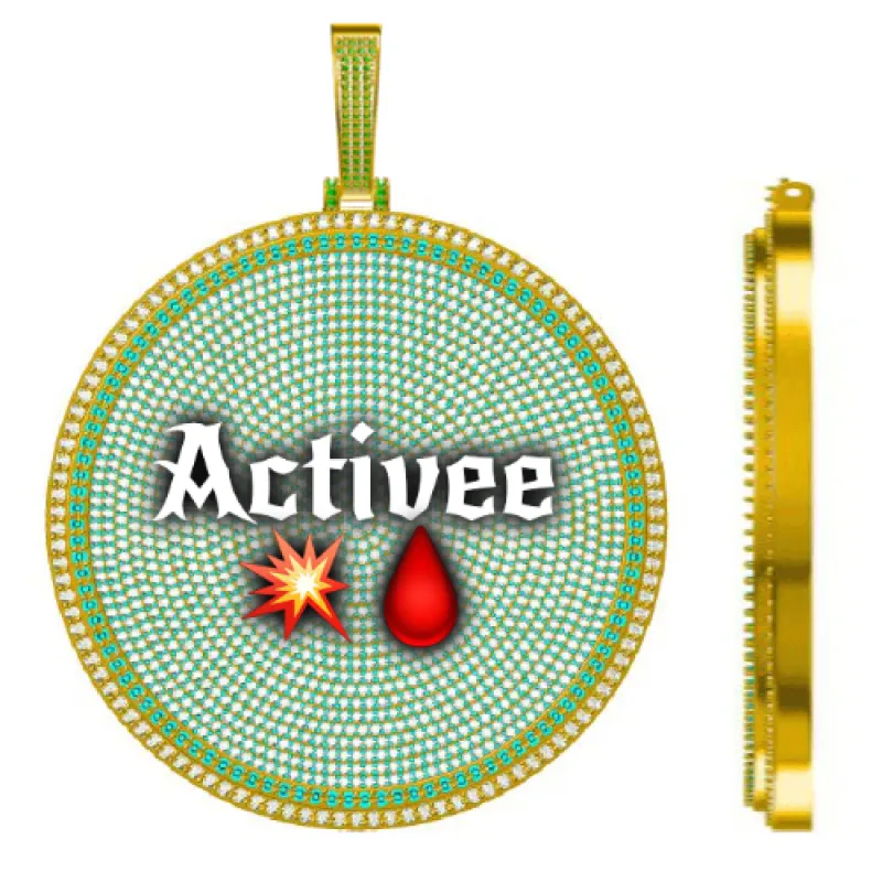 CUSTOM LETTER NECKLACE 3D BIG DISC sold by The GUU Shop