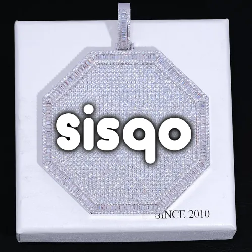 CUSTOM LETTER NECKLACE 3D BIG OCTAGON sold by The GUU Shop