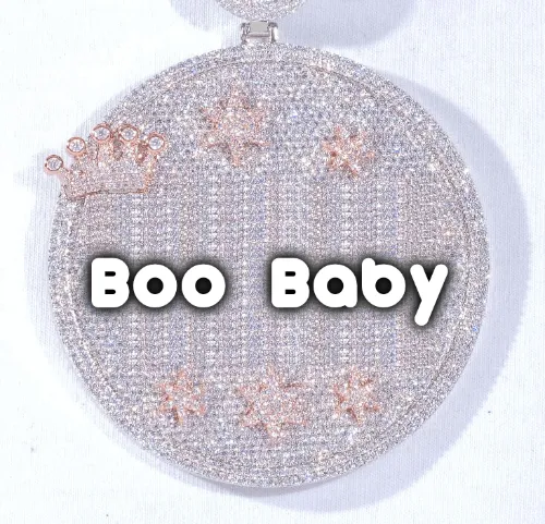 CUSTOM LETTER NECKLACE 3D BIG CROWN DISC sold by The GUU Shop