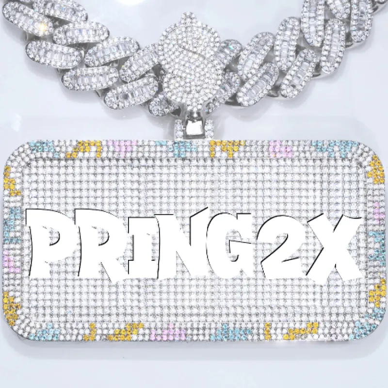 CUSTOM LETTER NECKLACE 3D COLORFUL SQUARE sold by The GUU Shop