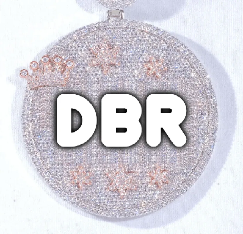 CUSTOM LETTER NECKLACE 3D BIG CROWN DISC sold by The GUU Shop