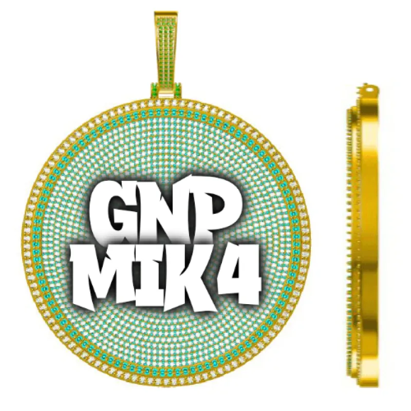 CUSTOM LETTER NECKLACE 3D BIG DISC sold by The GUU Shop