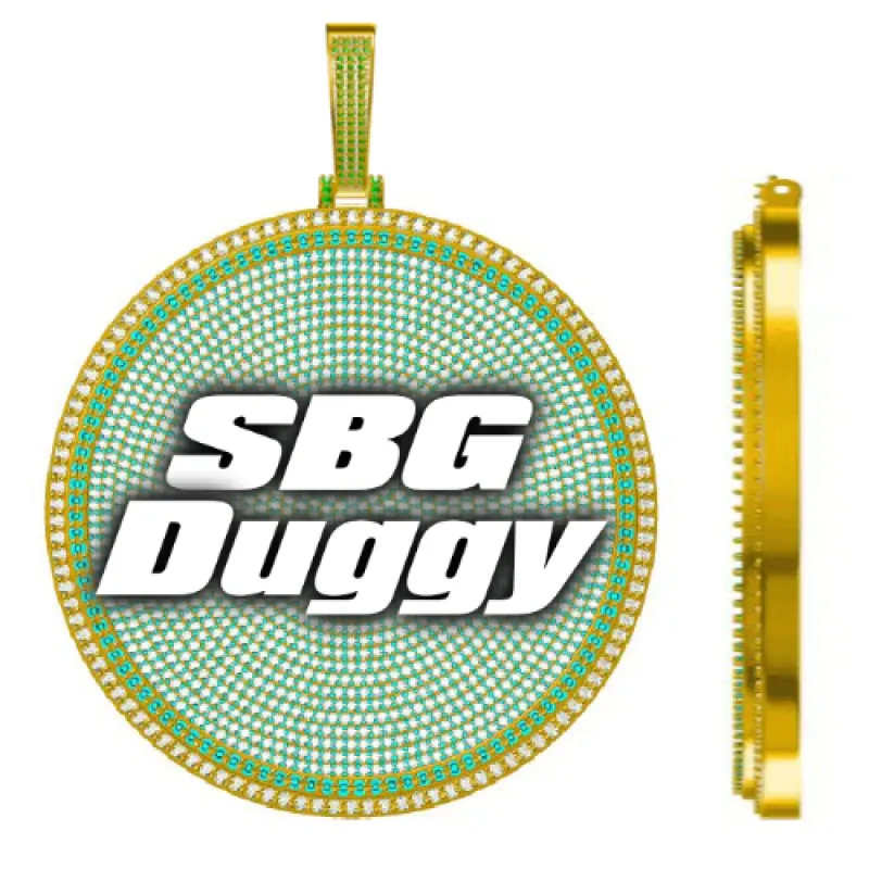 CUSTOM LETTER NECKLACE 3D BIG DISC sold by The GUU Shop